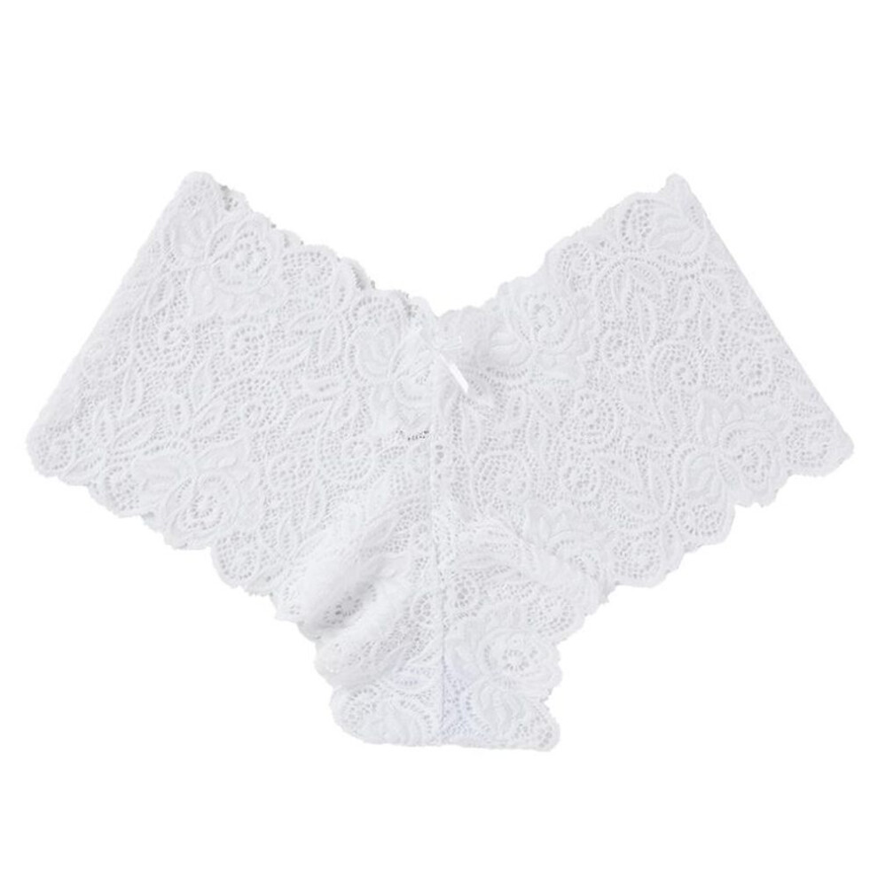 (white, M) Women Sexy Lace Low Rise Thongs Hollow Out Mesh Panties Female Breathable Underwear Girls Intimates Underwear