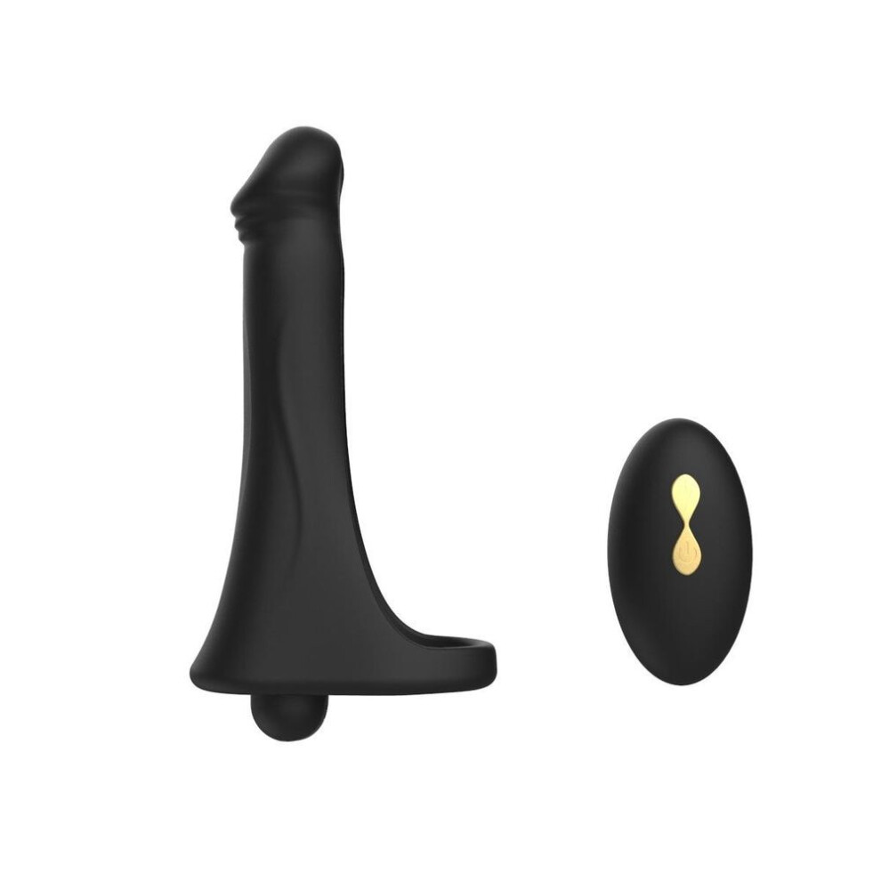 (black) Dual Head Vibrating Dildo Penis Ring with Remote Penis Plug Vibrator, 10 Modes Female Clitoral G-spot Stimulator Adult Sex Toys