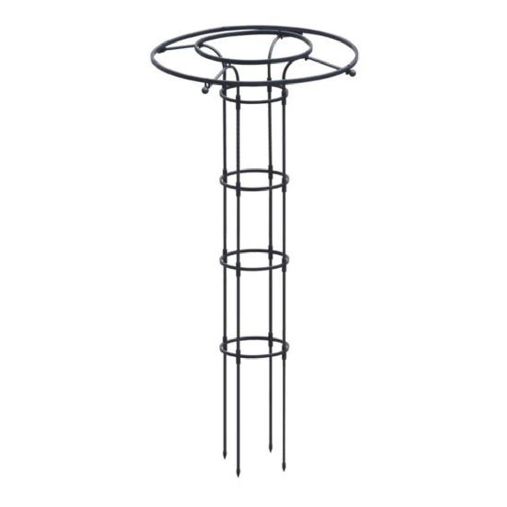 (black, 150CM) Metal Garden Trellis for Climbing Plants Umbrella Top Cage Trellis Vertical Plant Support Tower