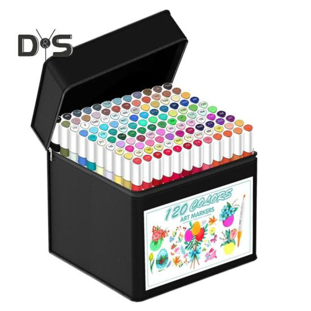 120 Pcs Alcohol Art Markers Brush And Chisel Tip Marker Pens Professional Grade Alcohol-Based Markers for Kids Artists Sketching Drawing Painting