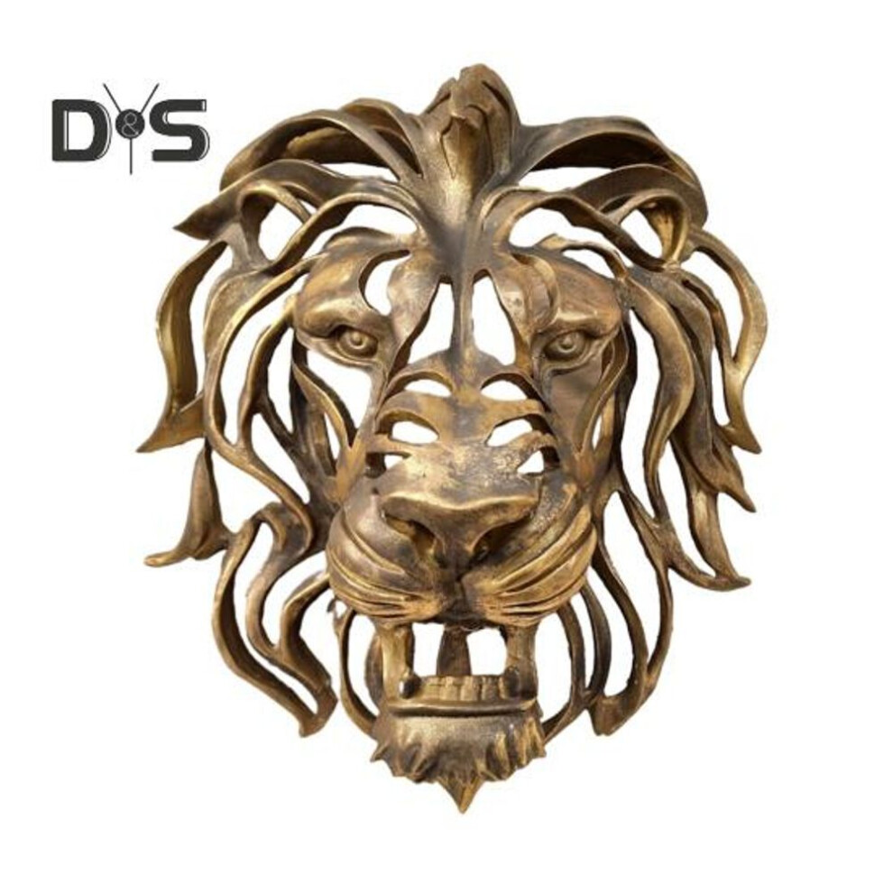 Large Wall Decor 3D Resin Golden Animal Head Wall Art Sculpture Unique Home Decor for Living Room Bedroom Wall Mounted Pendant