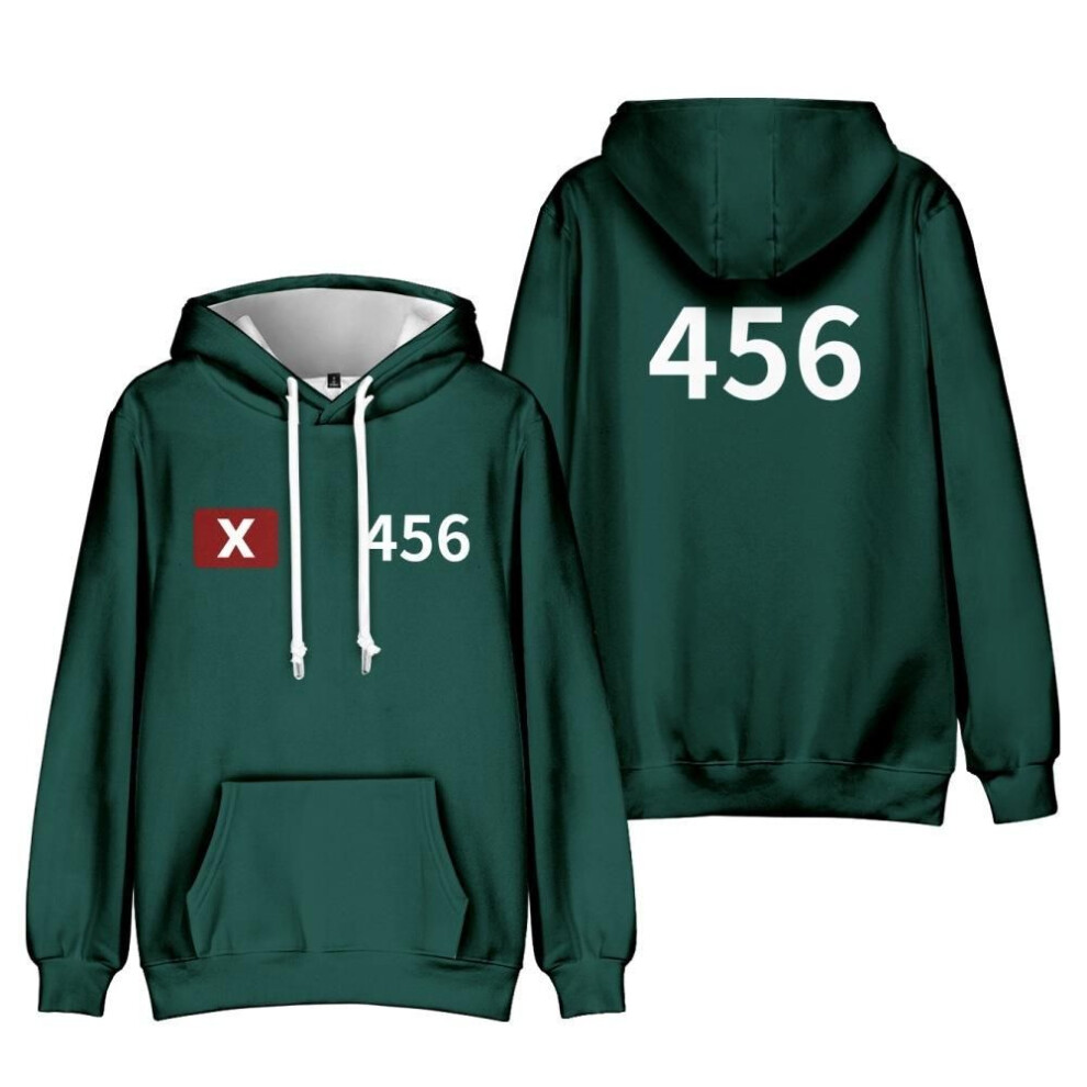 (XXS, as the picture) Men Women's Fleece Hooded Squid Game Printed Spring Autumn Pullover Sweatshirt Fashion Hoodies Casual Hip Hop New Men Tracksuit Streetwear