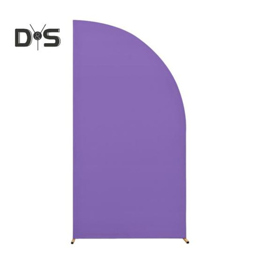 (purple) Half Moon Arch Cover Wedding Backdrop Stand Cover Stretchy Fabric Backdrop Arch Cover for 6Ft Half Moon Arch Engagement Baby Shower