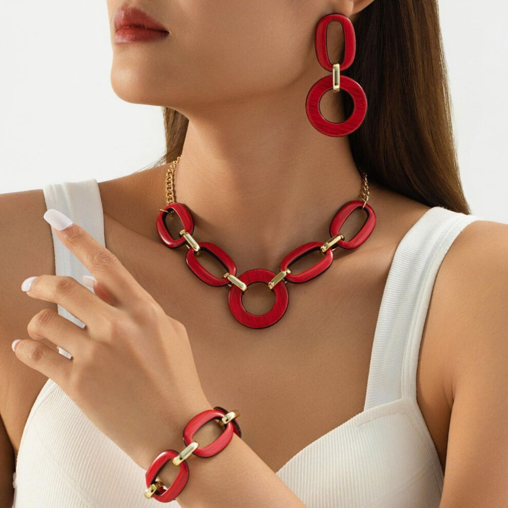 Fashion  Jewelry Set Necklace Bracelet Earrings   For Women Ladies