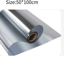 (Silver, 50*100cm/19.69*39.37in) Way Mirror One Window Film Uv Reflective Privacy Tint Foil Sticker Home Glass