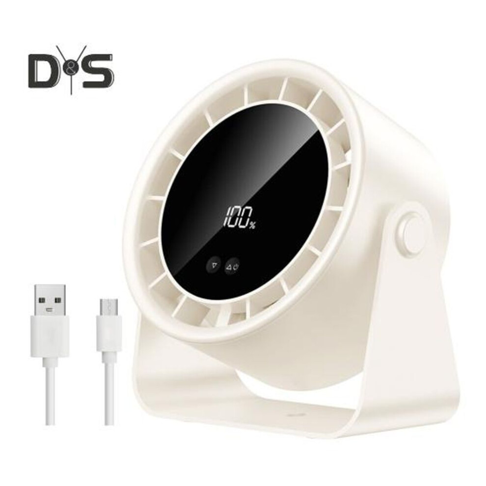 (white, Charging) Table Fan Personal Air Conditioner 100 Speeds Strong Airflow Ultra Quiet Digital Display Rechargeable Wall-Mounted Desk Fan