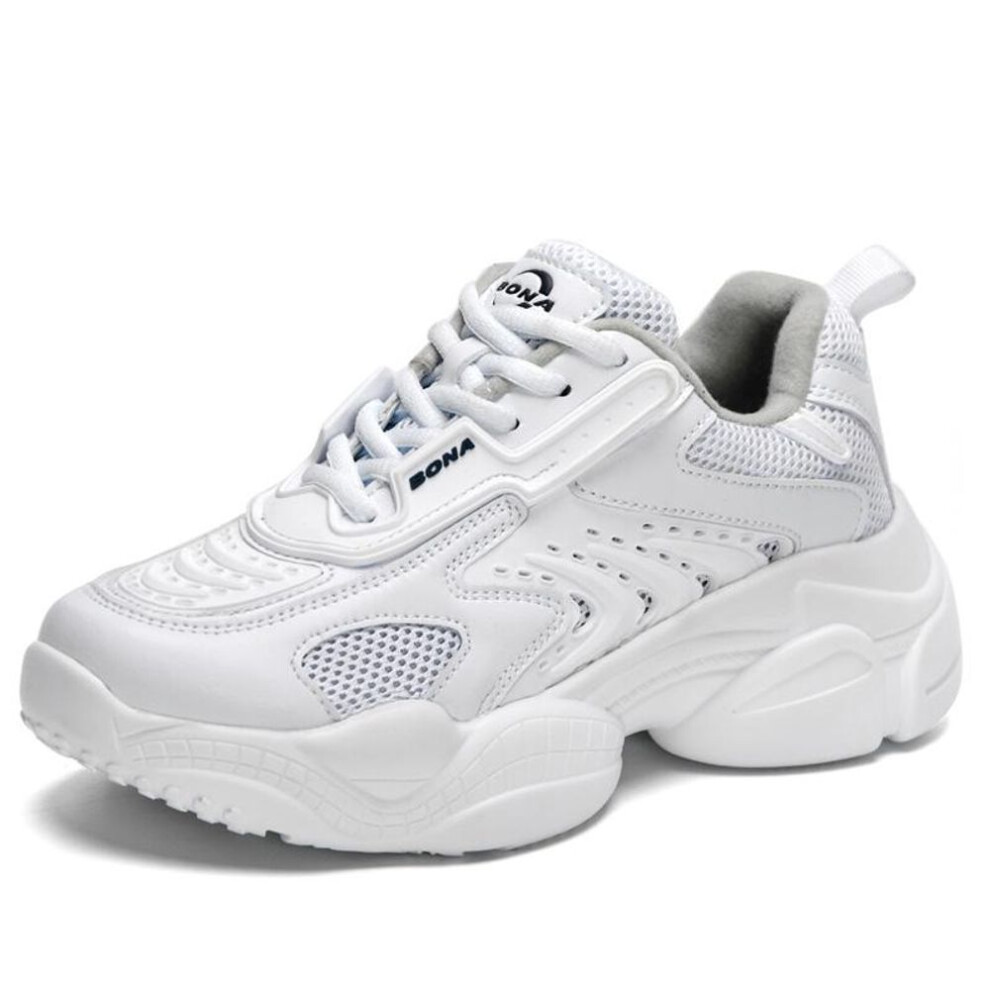 (white, 38) Bona New Designers White Sneakers Women Flats Shoes Vulcanize Shoes Woman Casual European Size Platform