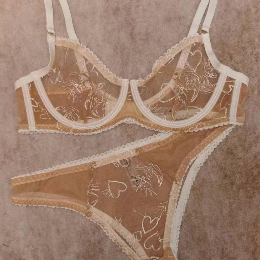 (M, as the picture) Sex set Sexy fun summer ultra-thin embroidered lace small large size set