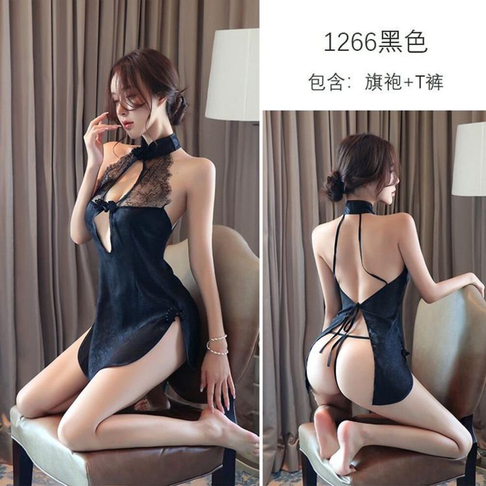 (black, One Size (80-70kg)) Sex Lingerie Sexy Maid Maid Dress Cheongsam Free Passion Suit Uniform Seduction Woman