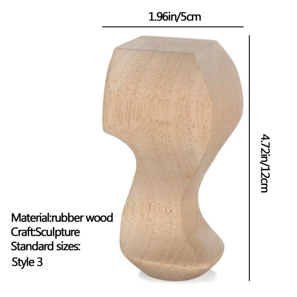 (12x5cm Style 3) Accessories Decoration Crafts Home Decor Furniture Foot Legs Vintage Wood Carved Cabinet Seat Feets