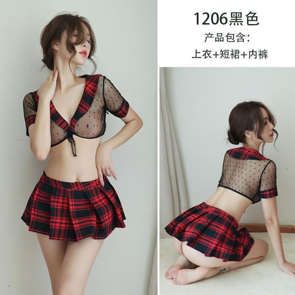 (black, One Size (80-62.5 kg)) Sex Underwear Pure And Cute Outfit Perspective Uniform Temptation Sex Passion Suit Women