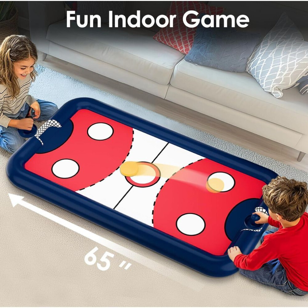 Inflatable Water Hockey Pool Float Dual-push Floating Tray & Lounge Chair For Kids' Aquatic Games