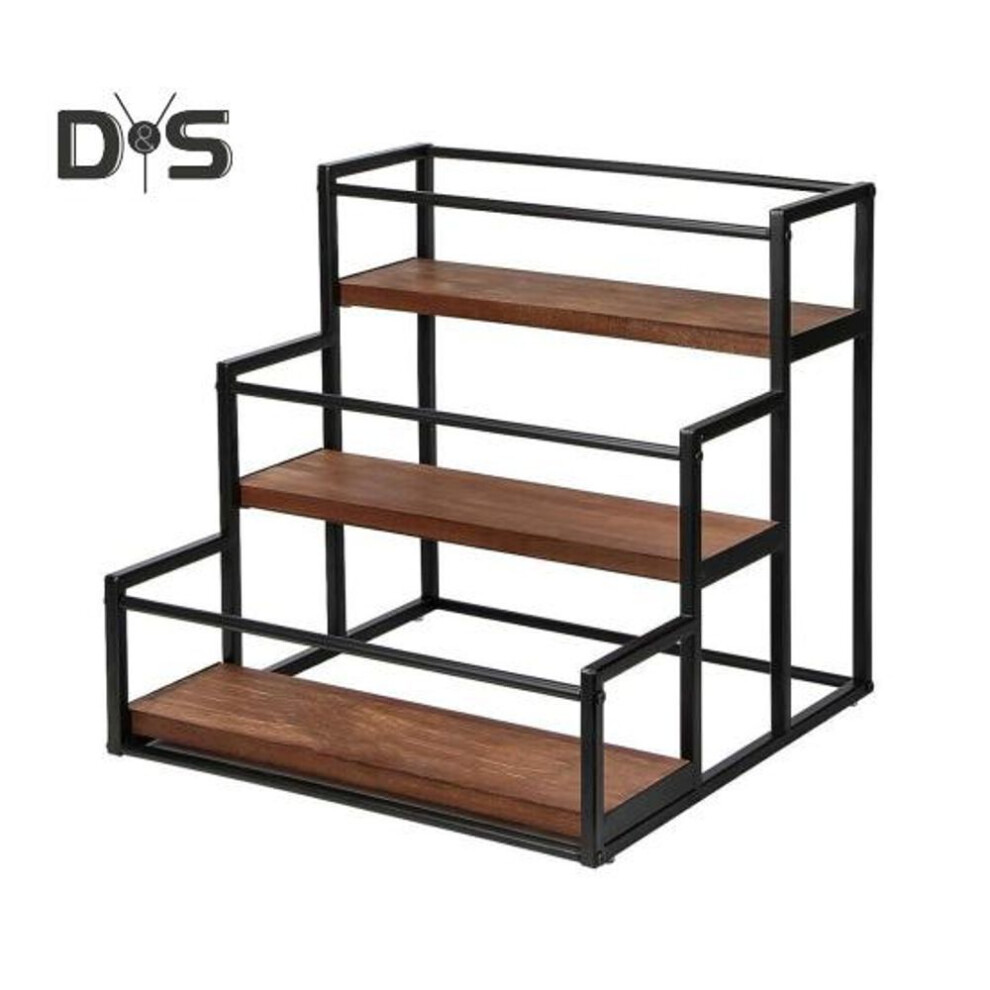 3-Tier Coffee Syrup Rack 12 Bottles Syrup Holder Heavy Duty Seasoning Wine Bottle Organizer Display Stand Countertop Storage Shelf Coffee Bar Kitchen