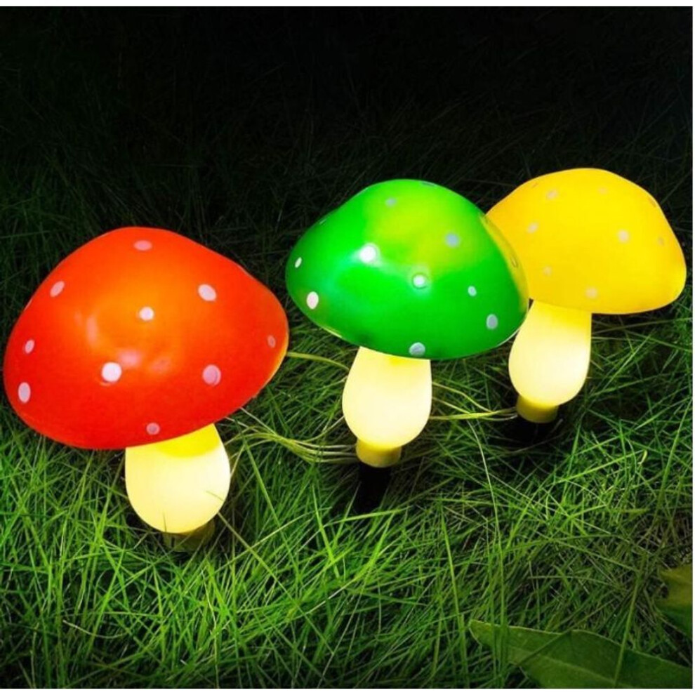 (4PCS) Solar Mushroom Fairy Lights, Outdoor Garden Pathway Decoration, 4/8/12 LED Plastic Mushroom Shape, Fairy Lamp for Garden