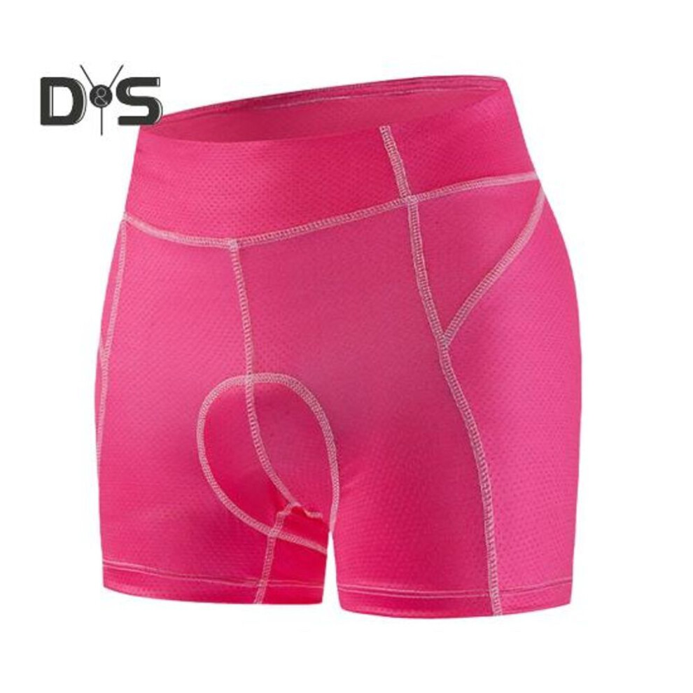 (pink, M) Women Ergonomic Cycling Shorts 4D Padded Lightweight Breathable Mesh Fabric Slim Fit Design Bike Shorts