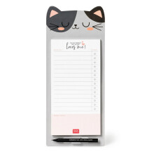 Legami Paper Thoughts Kitty Notepad - Magnetic Fridge Pad, 60 Sheets, Pencil Included, FSC-Certified