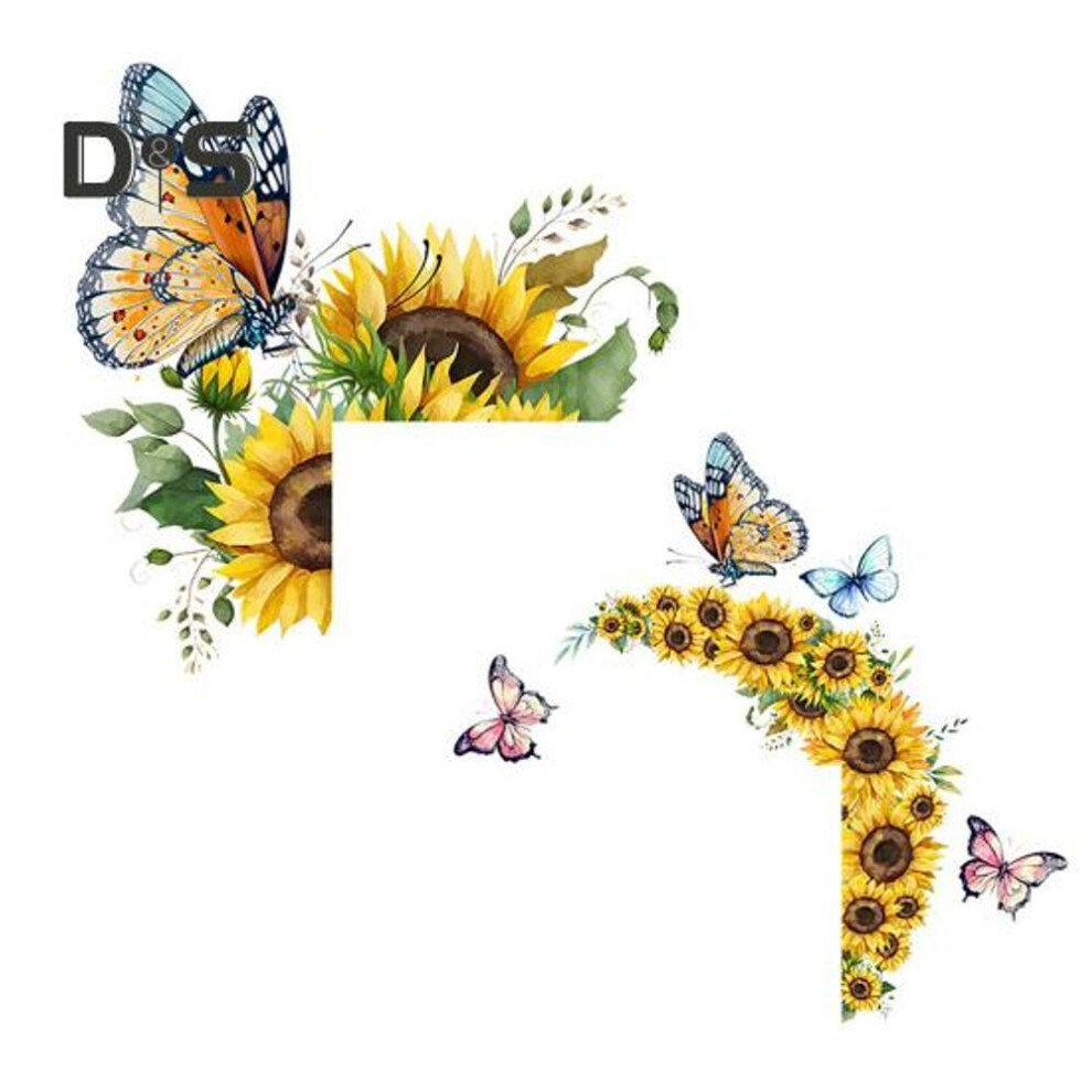 Sunflower Butterfly Switch Sticker Removable Self-adhesive Waterproof Pvc Living Room Bathroom Light Switch Wall Socket Outlet Decoration Decal