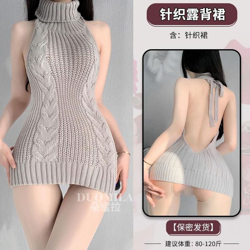Iraqi women's work mouth sex sweater sex underwear high-necked backless hollow knitted clothing wholesale n