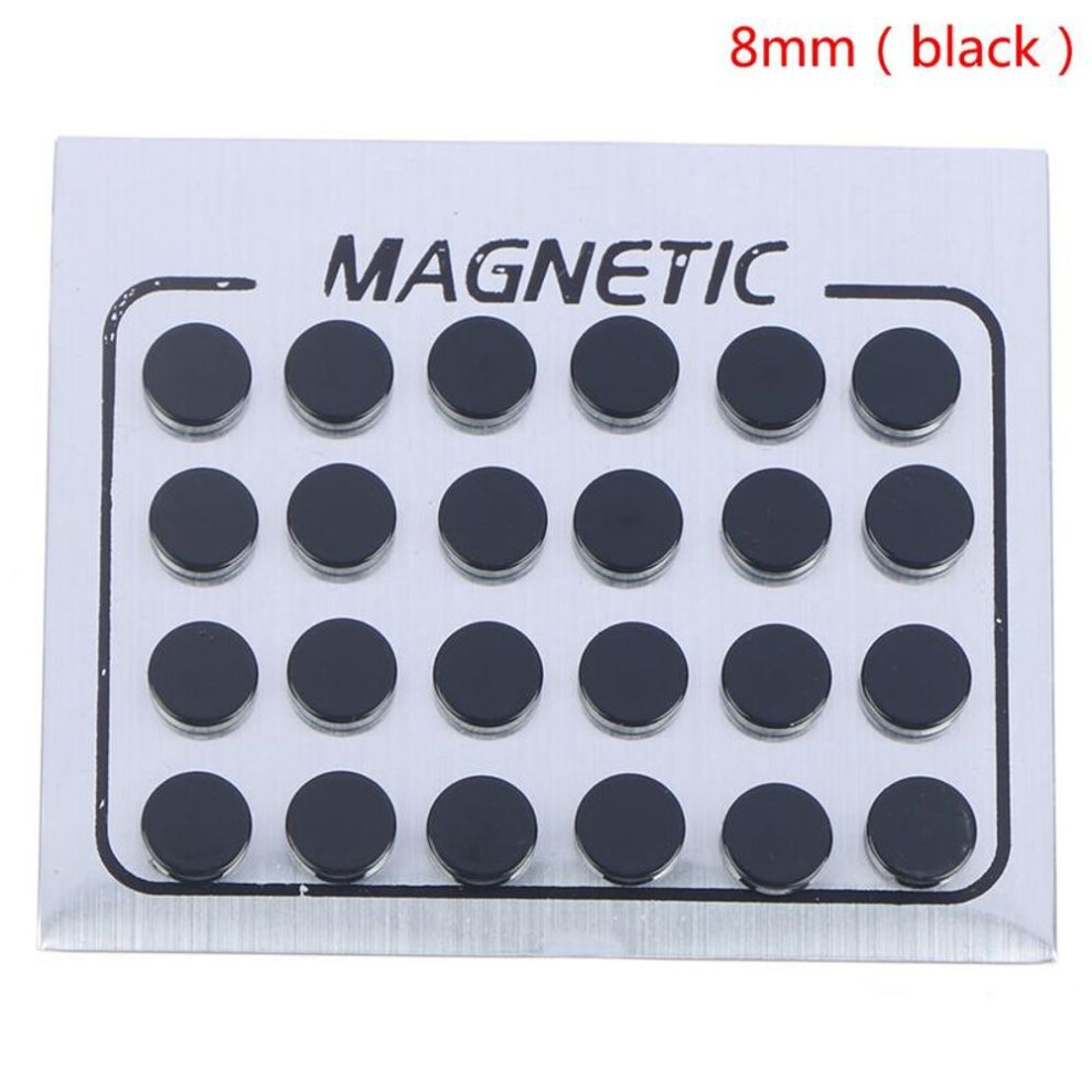 (8mm) 12 Pairs Punk Titanium Steel Men Strong Magnetic Ear Clip Stud Set For Men And Women Magnet Earrings Non Piercing Jewelry Gift