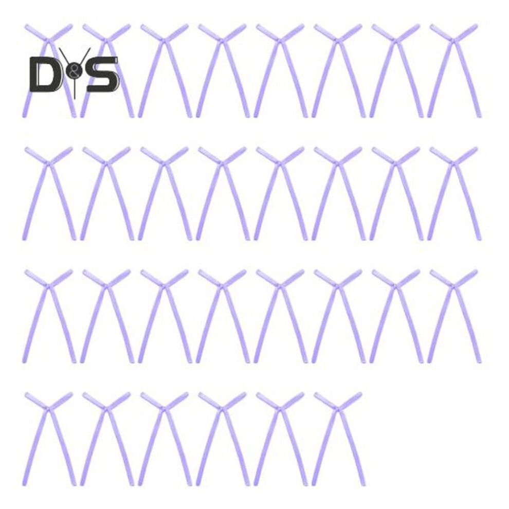 (purple) 30 Pcs Bow Cake Topper Ribbon Bow Cupcake Toppers Birthday Party Bowknots Decoration for Bridal Wedding Party Supplies