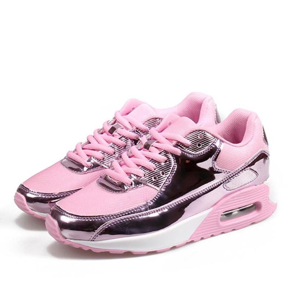 (pink, 41) Men's Air Cushion Maximum Mesh Fly Woven Sports Shoes Men and Women Breathable Running Shoes Couple Shoes