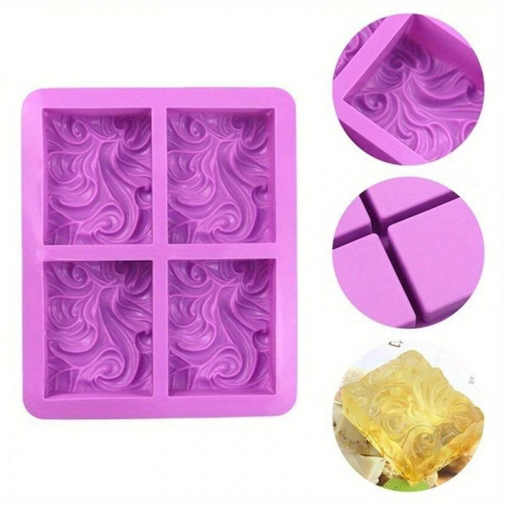4 Cavity Wave Soap Mold Candy Cake Mold Handmade Baking Crafts Making Kitchen Mold