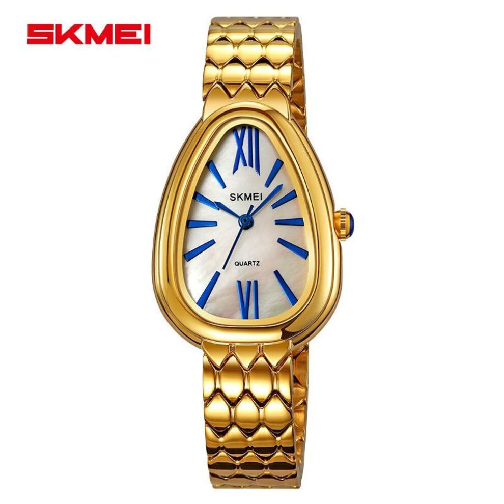 (gold) Skmei Fashionable Personalized Snake Shaped Watch Small Dial Light Luxury Temperament Women Quartz Watch