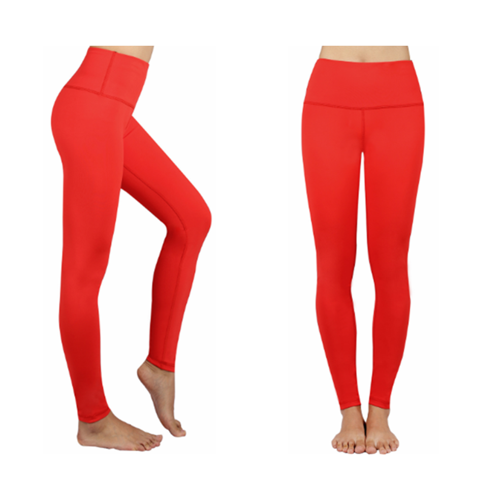 Pantalon de course Power Flex pour femme, Capris de yoga, legging d'entraînement, rouge, L