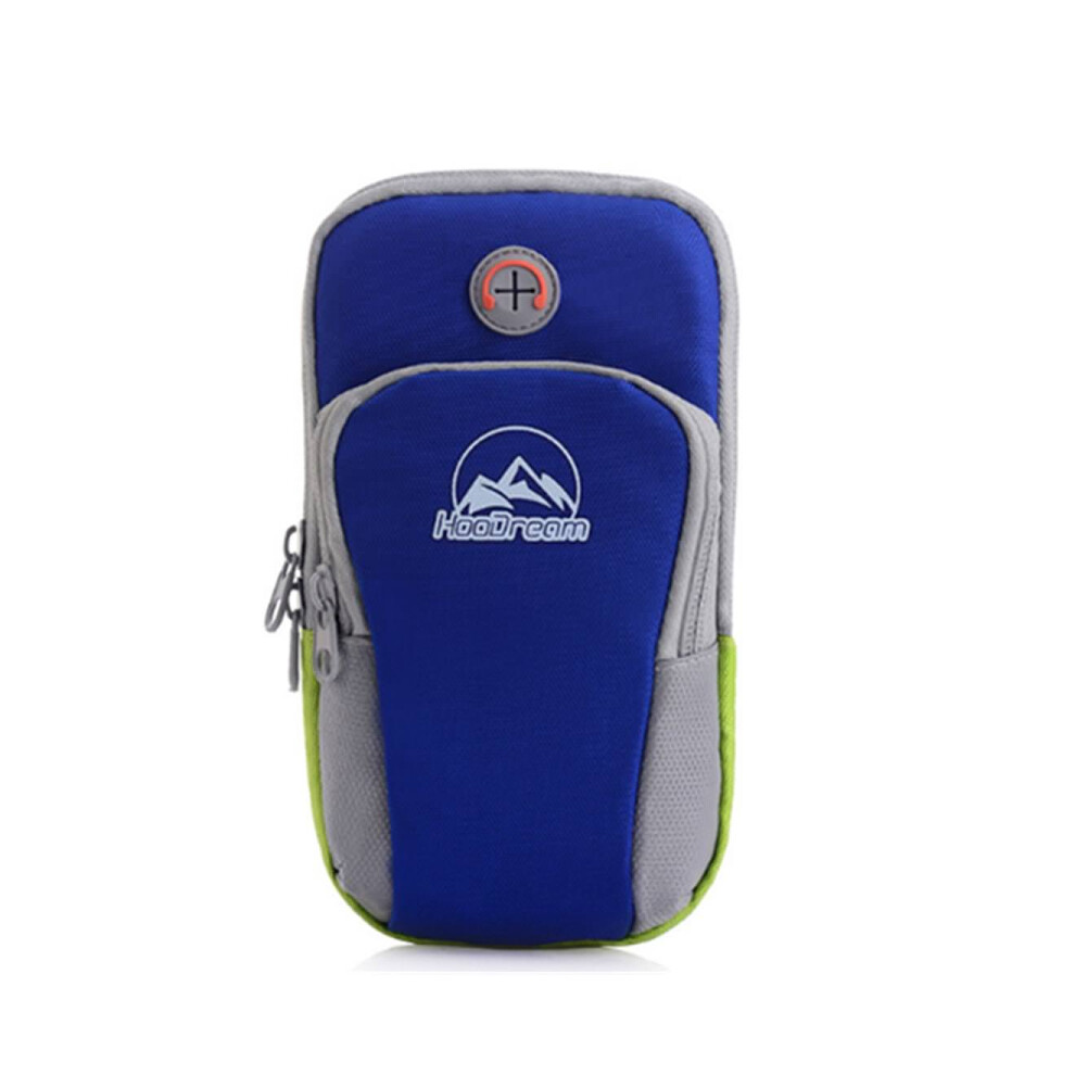 Brassard d'entraînement, marche, course à pied, pochette, support avec trou pour écouteurs, conception pour téléphone portable, bleu