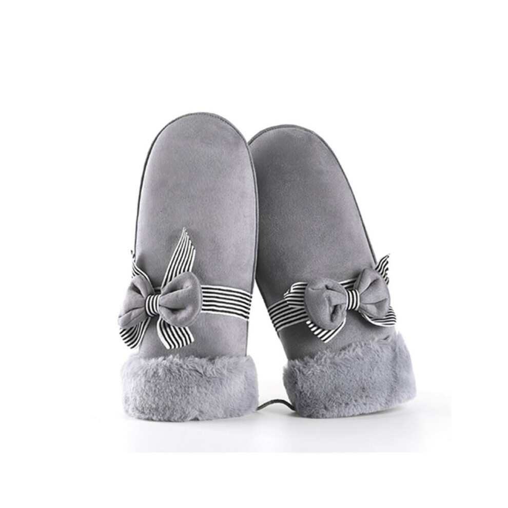 Mitaines en daim d'hiver, gants épais, lanière suspendue, équitation en plein air, gris C