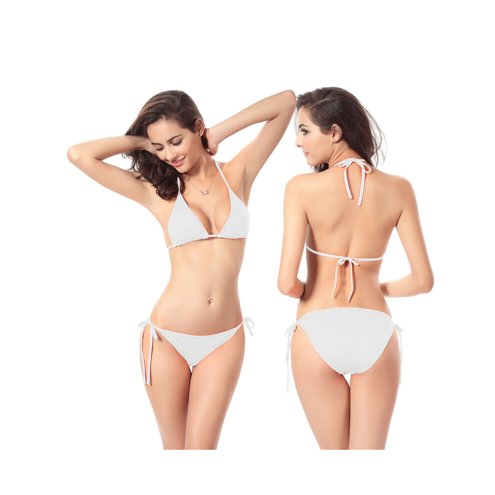 (XL) Maillot de bain de plage Bikini Hoilday Summer Candy Color Maillots de bain pour femmes Blanc Xl