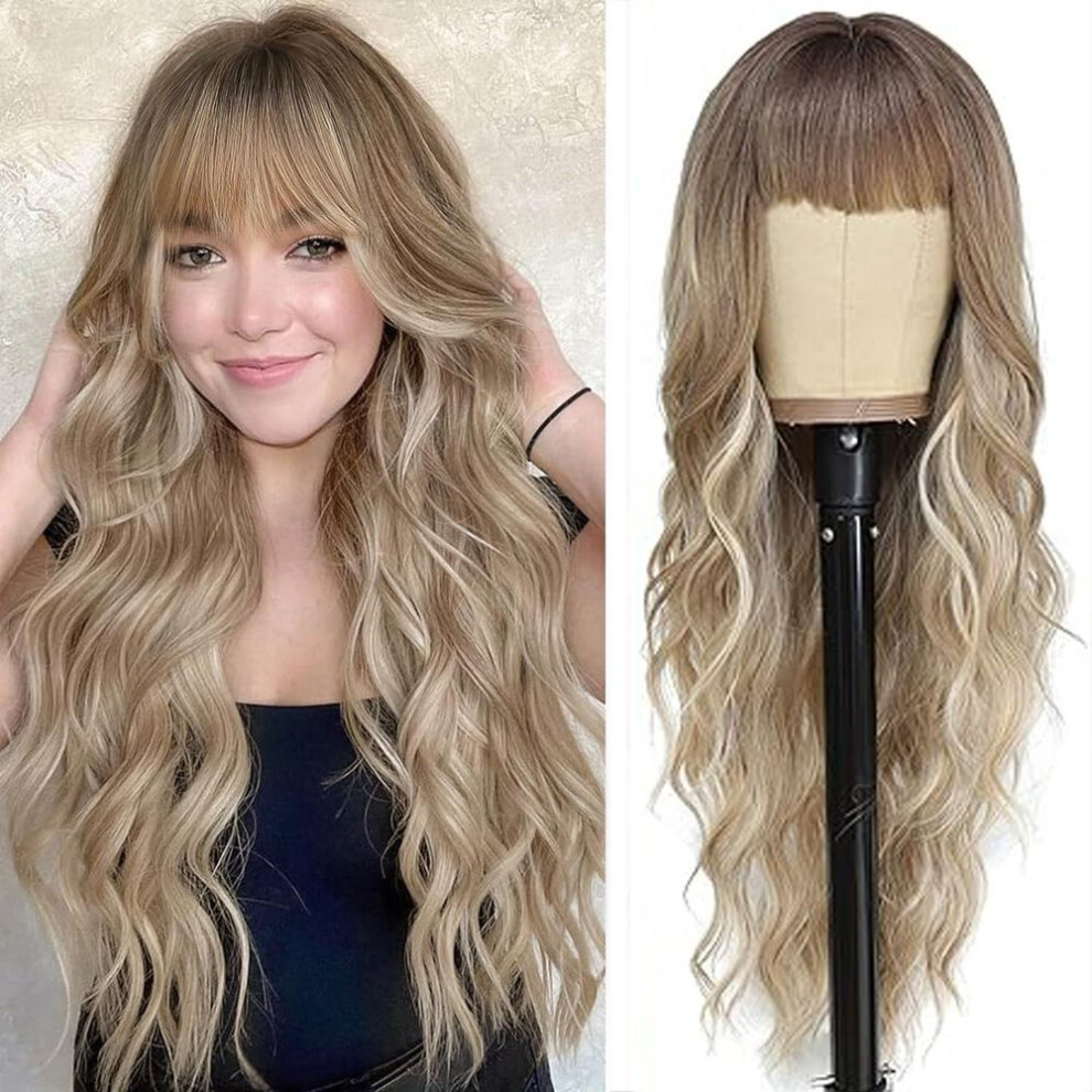 (B) Women Lady Wigs Long Body Wavy Wig Heat Resistant Fiber Smooth Party Cosplay