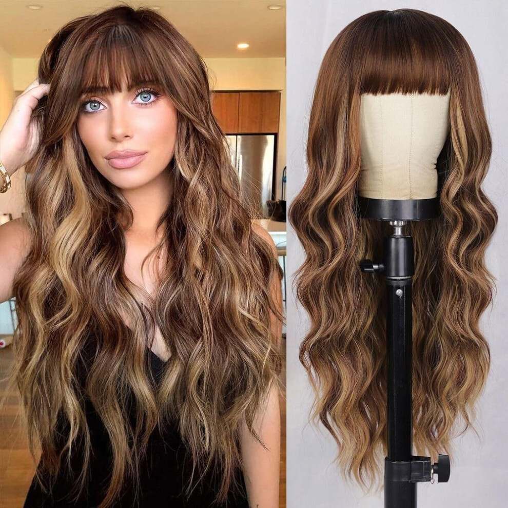 (H) Women Lady Wigs Long Body Wavy Wig Heat Resistant Fiber Smooth Party Cosplay