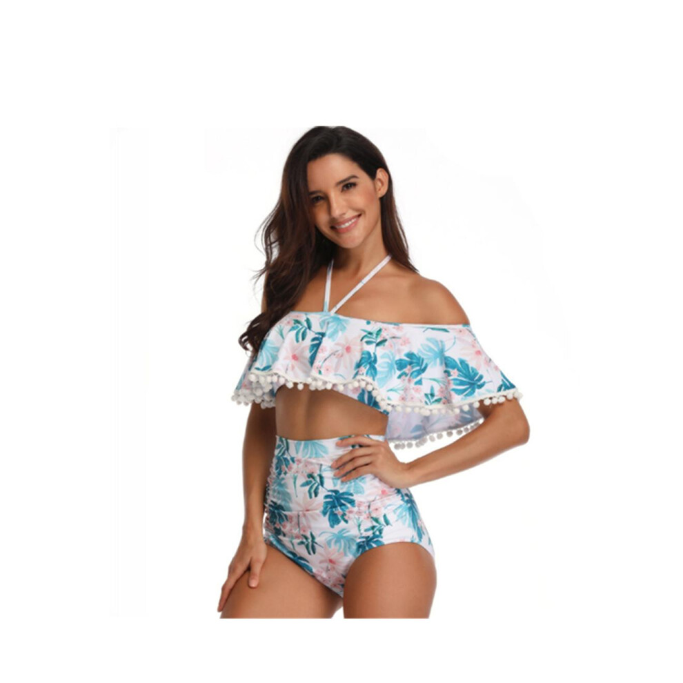 Maillot de bain taille haute imprimé floral Ensembles de bikini maman et fille M