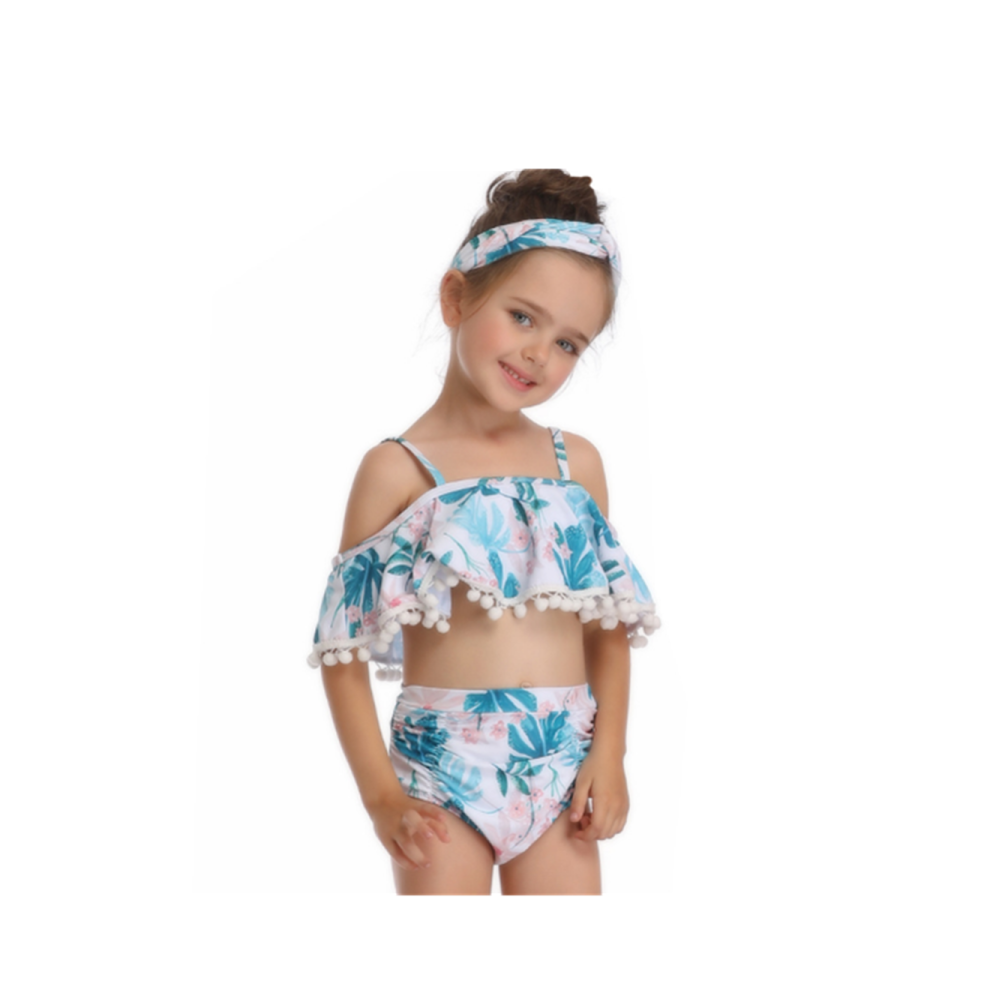 Maillot de bain taille haute imprimé fleuri maman et fille maillots de bain ensembles de bikini 116
