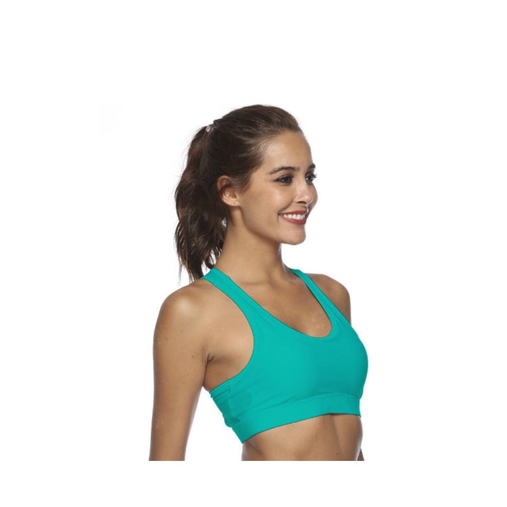 (S) Femmes Poche arrière pour téléphone Racerback Sans Fil Antichoc Sexy Soutien-Gorge Gilet Vert Xs
