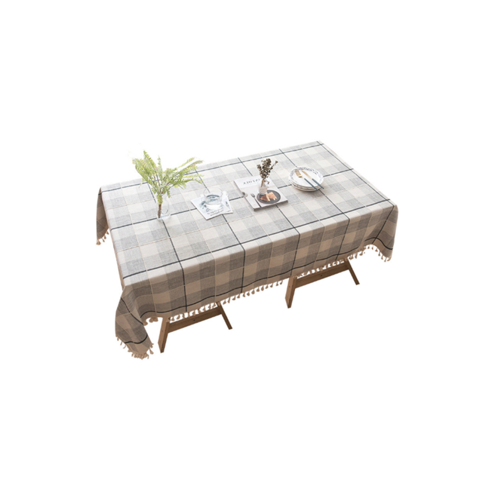Nappe En Treillis En Coton Et Lin Prévention Des Rides Nappe Anti-moisissure Noir 90 * 90Cm