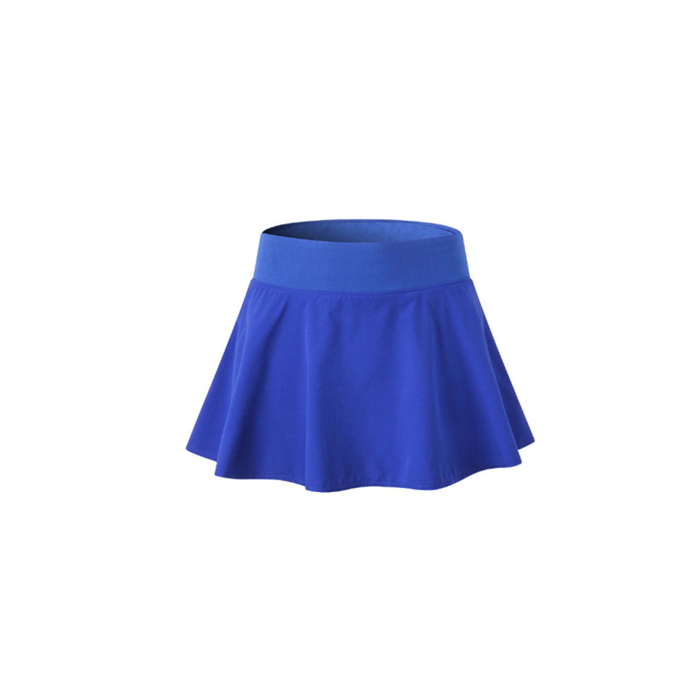 (L) Jupe de tennis plissée élastique à séchage rapide pour femme avec short de course - Bleu Bleu XXL