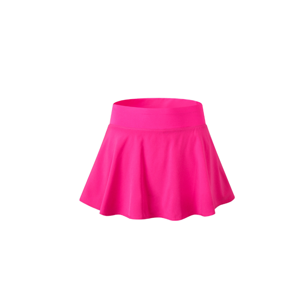 (XL) Jupe de tennis plissée élastique à séchage rapide pour femme avec short de course - Rose rouge rouge XXL