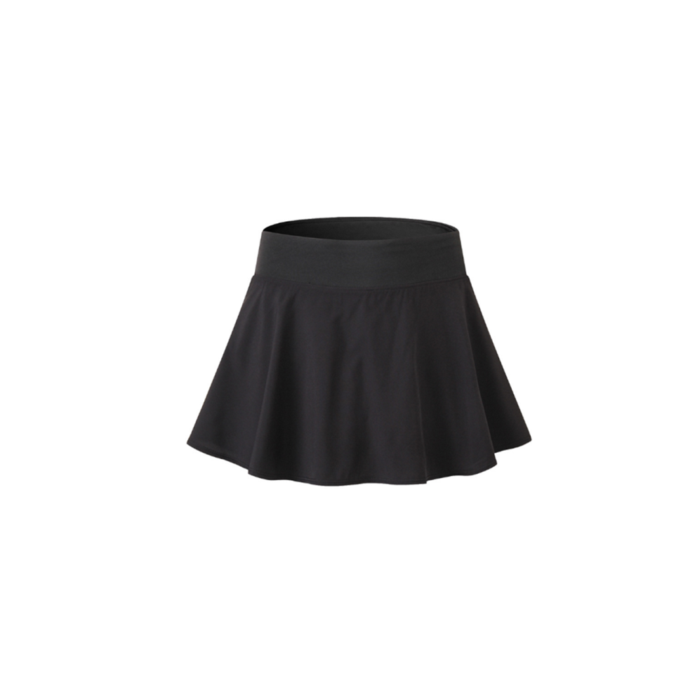 (M) Jupe de tennis plissée élastique à séchage rapide pour femme avec short de course - Noir Noir XXL