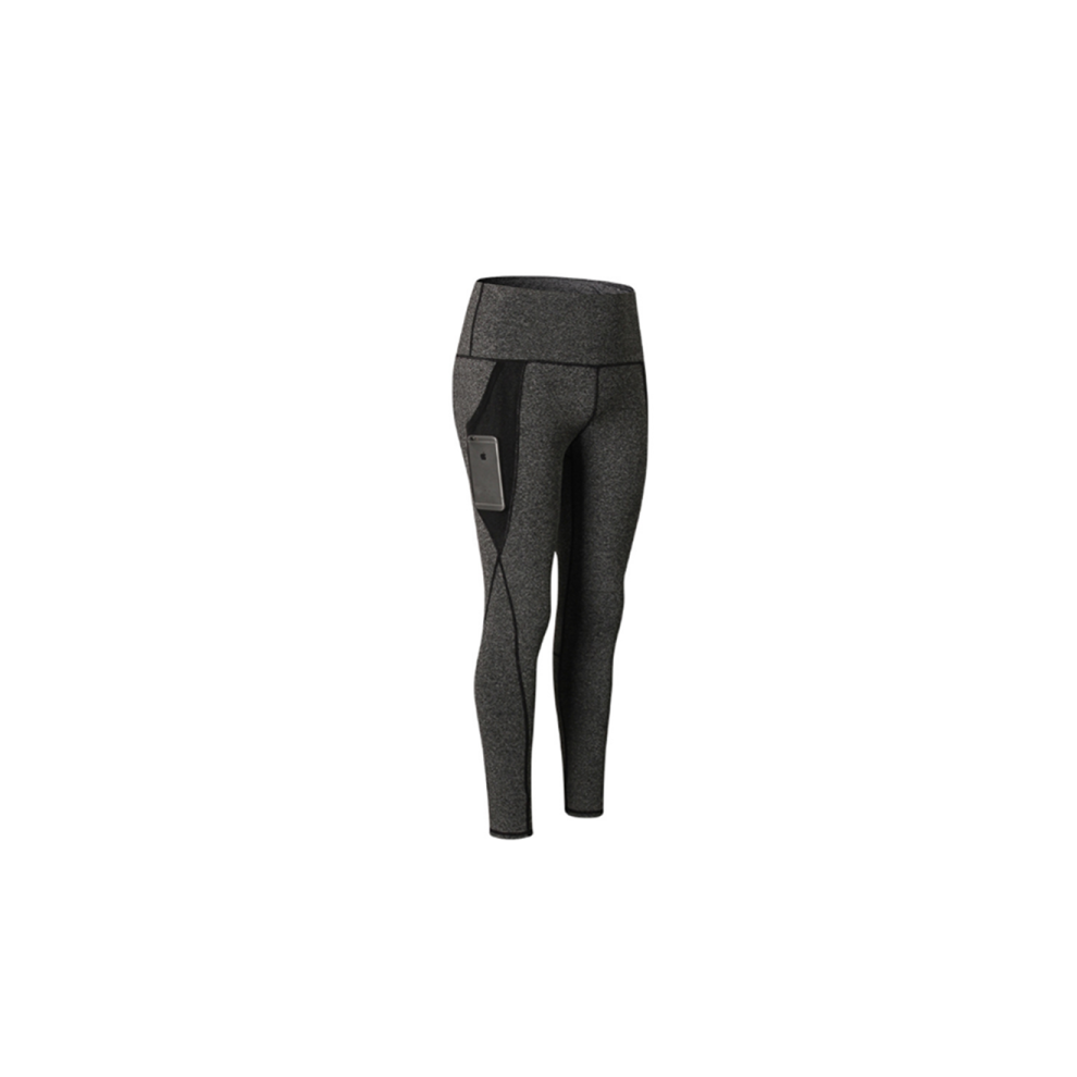 Pantalon De Sport Pour Femmes Gym Entraînement Fitness Pantalon De Yoga Legging Avec Poche Latérale - Gris Gris L