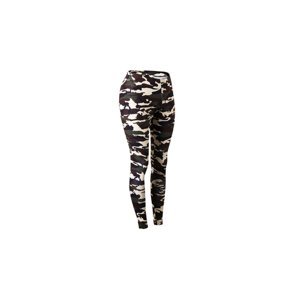 Leggings Camouflage Pour Femmes Leggings De Sport De Compression Leggings De Yoga - Marron Marron L