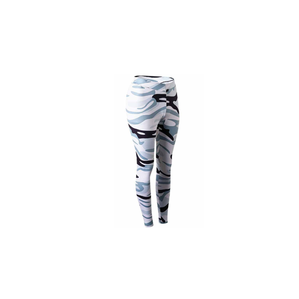 Leggings Camouflage Pour Femmes Leggings De Sport De Compression Leggings De Yoga - Blanc Blanc L