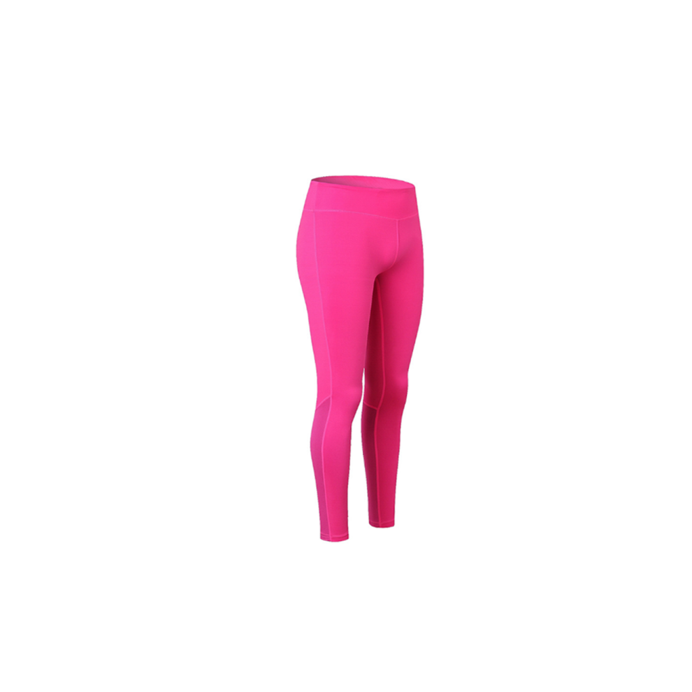 Pantalon de Yoga pour Femmes Bande Réfléchissante Élastique Leggings de Course de Nuit à Séchage Rapide - Rose Rouge Rouge XS
