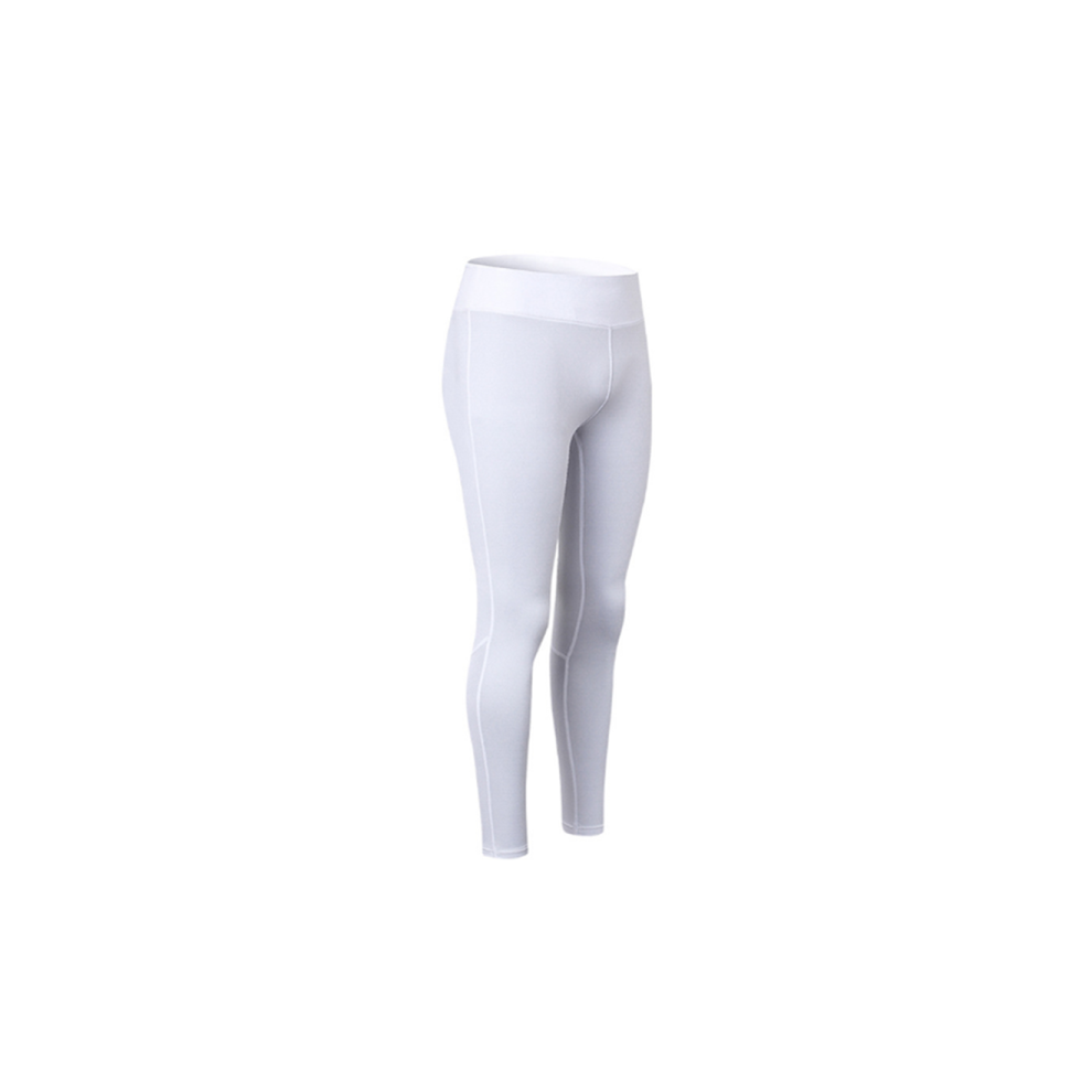 Pantalon De Yoga Pour Femmes Bande Réfléchissante Élastique Leggings De Course De Nuit À Séchage Rapide - Blanc Blanc S