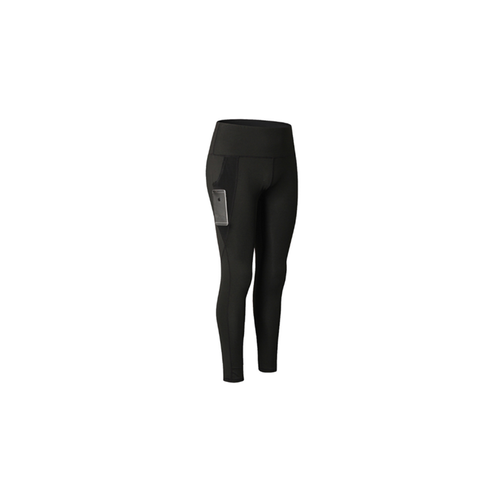 Pantalon De Sport Pour Femmes Gym Entraînement Fitness Yoga Pantalon Legging Avec Poche Latérale - Noir Noir L