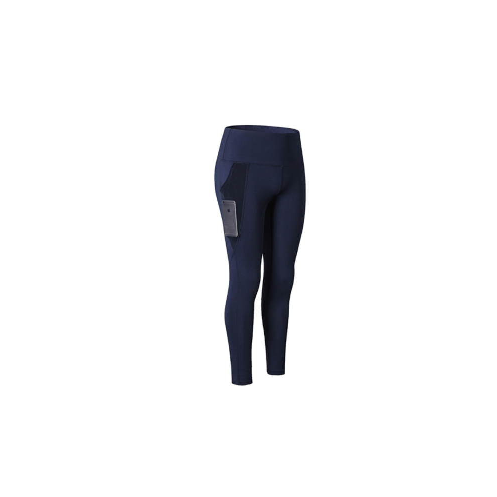 Pantalon De Sport Pour Femmes Gym Entraînement Fitness Pantalon De Yoga Legging Avec Poche Latérale - Bleu Marine L