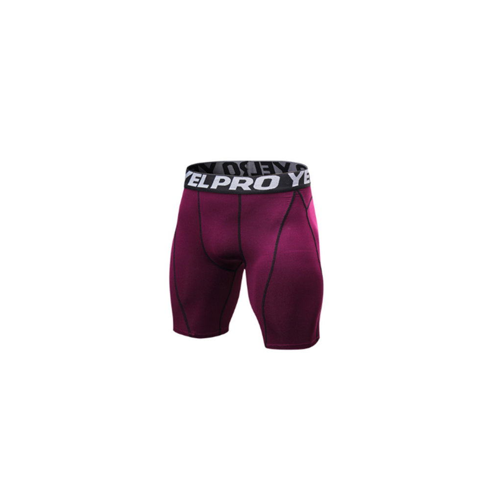 (M) Short de compression pour homme Short de sport actif avec couche de base - Rouge Rouge XXL