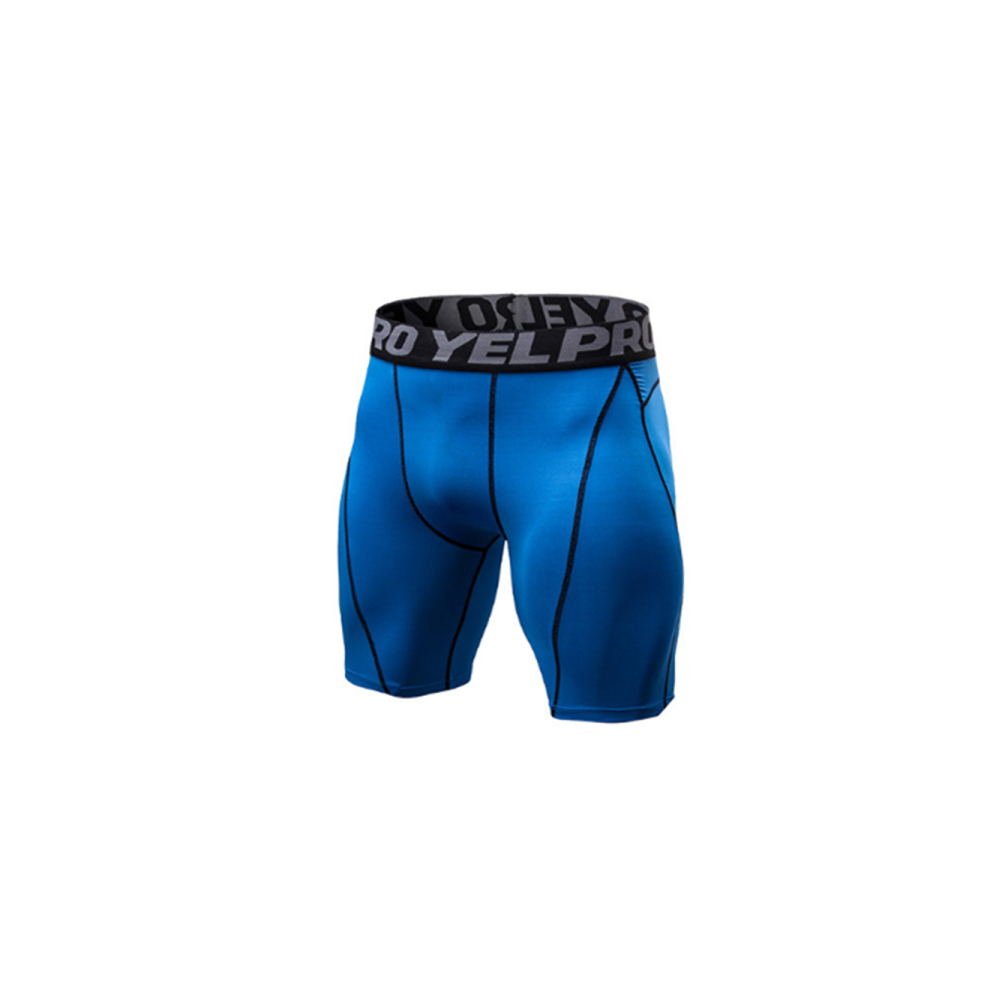 (L) Short de compression pour homme Short de sport actif avec couche de base - Bleu Bleu XXL