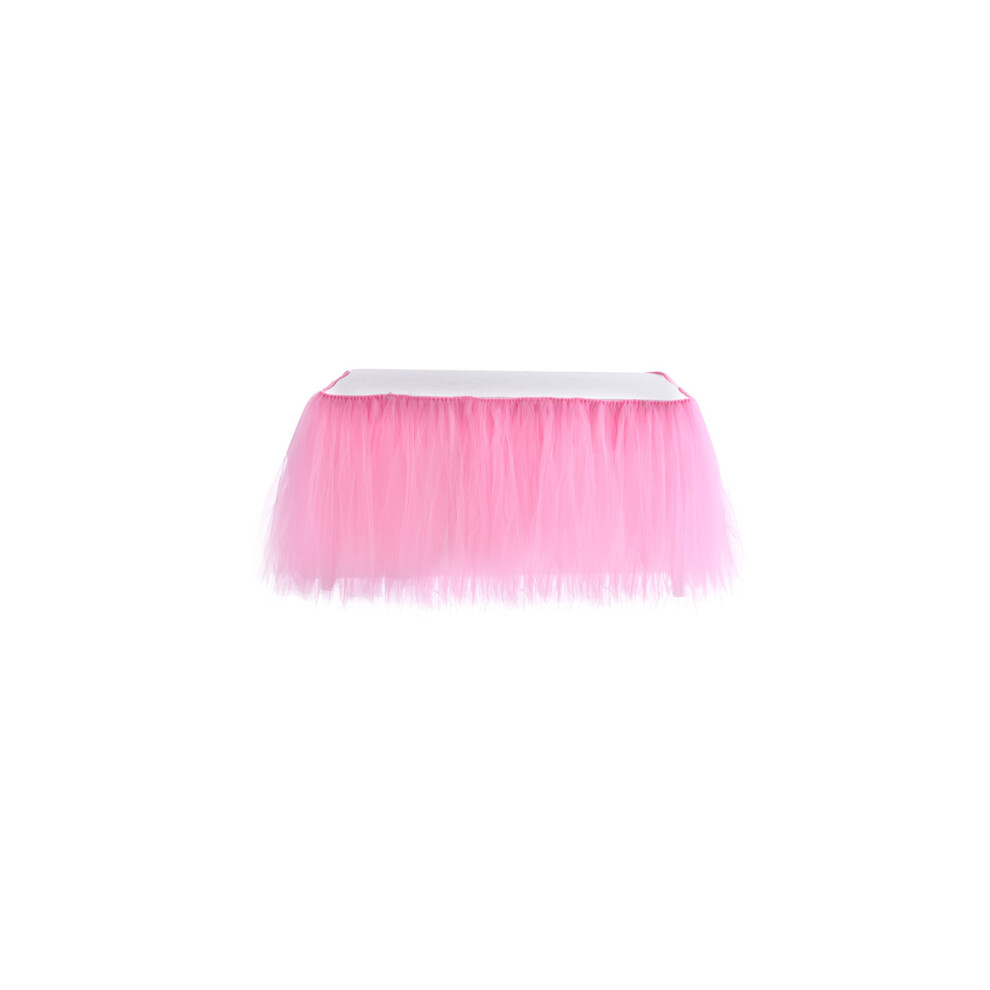 Jupe en Tulle Jupe de Table en Mousseline de Soie, Nappe Gaze Fil de Filet Romantique - Rose Rose 100 * 80Cm